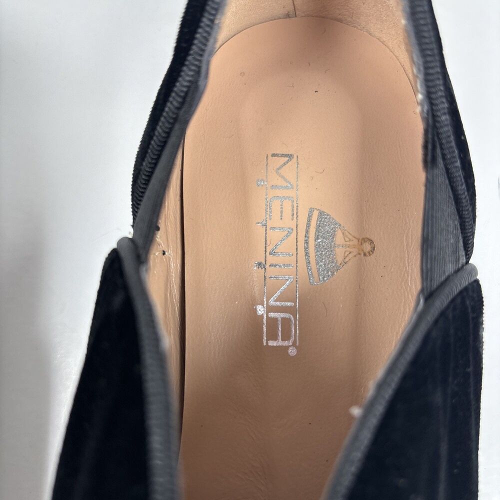 Menina Black Velvet Pointed Toe Smoking Slipper Flats Women’s Elegant Loafers 37 - Picture 5 of 16
